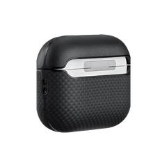 Aramid Fiber Case for AirPods Pro 3 - 1500D Black/Grey (Plain) Pitakaindia