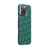 PTK Classic Monogram MagEZ Tactile Woven Case 5 for iPhone 16 Series - Green