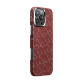 PTK Classic Monogram MagEZ Tactile Woven Case 5 for iPhone 16 Series - Red