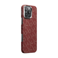 PTK Classic Monogram MagEZ Tactile Woven Case 5 for iPhone 16 Series - Red