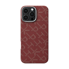 PTK Classic Monogram MagEZ Tactile Woven Case 5 for iPhone 16 Series - Red