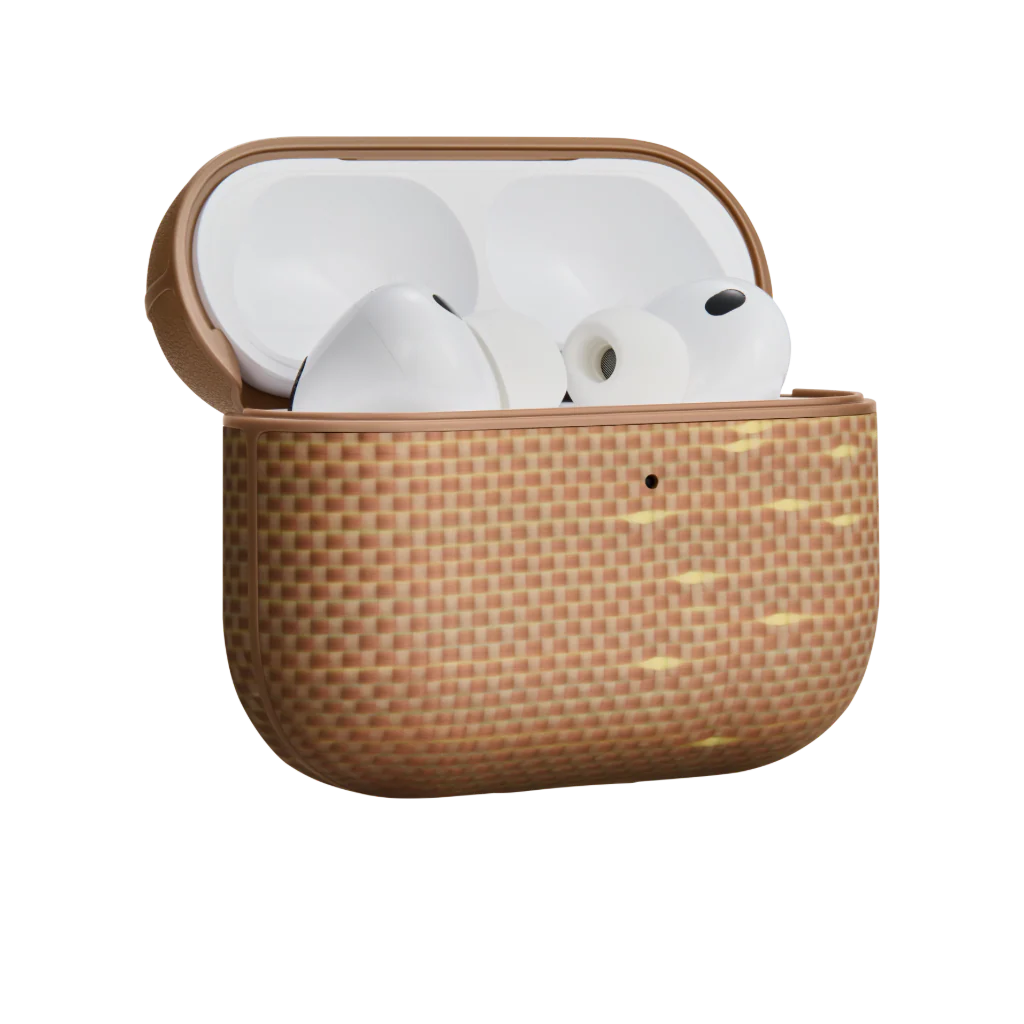 Aramid Fiber Case for AirPods Pro 3 - Golden Glint