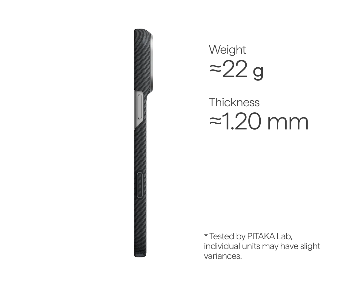 Edge Case for iPhone 18 Series 600D Black/Grey (Twill) (PitaTap™)
