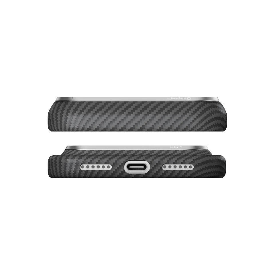 Edge Case for iPhone 18 Series 600D Black/Grey (Twill) (PitaTap™)