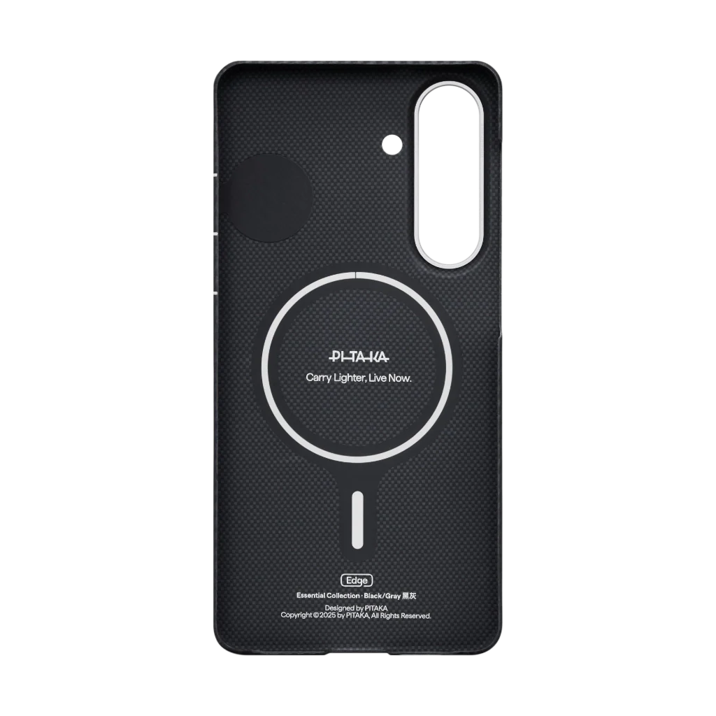 Samsung Galaxy S26 Edge Case 600D Black/Grey (Twill) (Aaron Button)