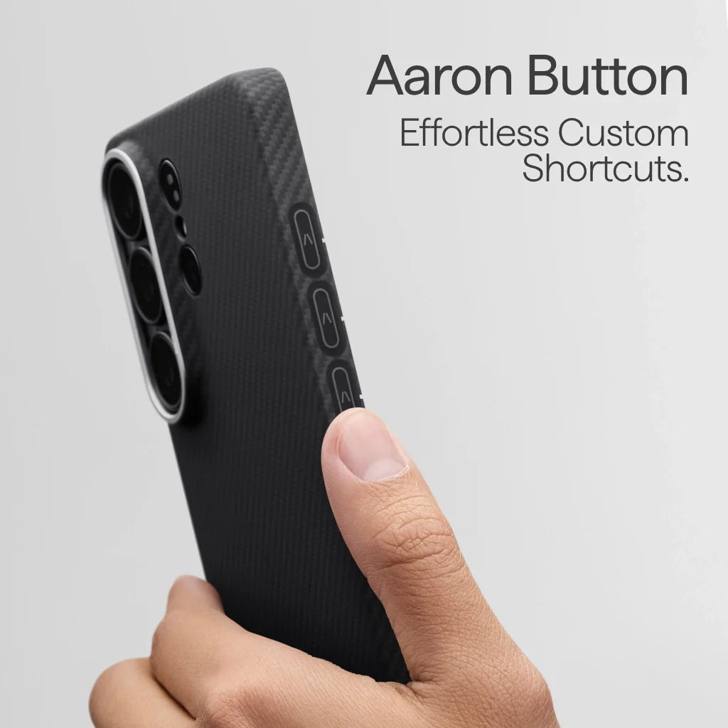 Samsung Galaxy S26 Edge Case 600D Black/Grey (Twill) (Aaron Button)