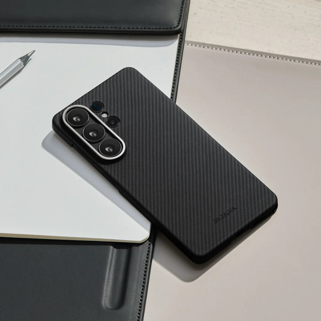 Samsung Galaxy S26 Edge Case 600D Black/Grey (Twill) (Aaron Button)