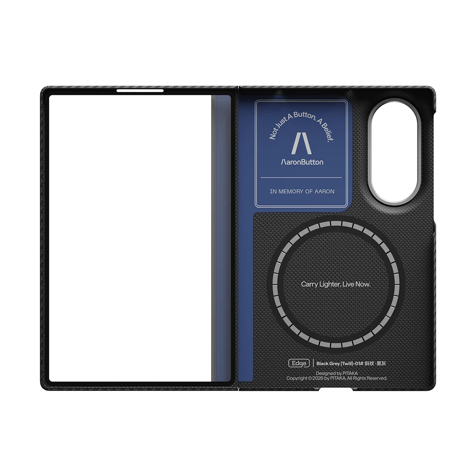 Edge Case for Samsung Galaxy Z Fold8 - 600D Black/Grey (Twill) (Aaron Button)
