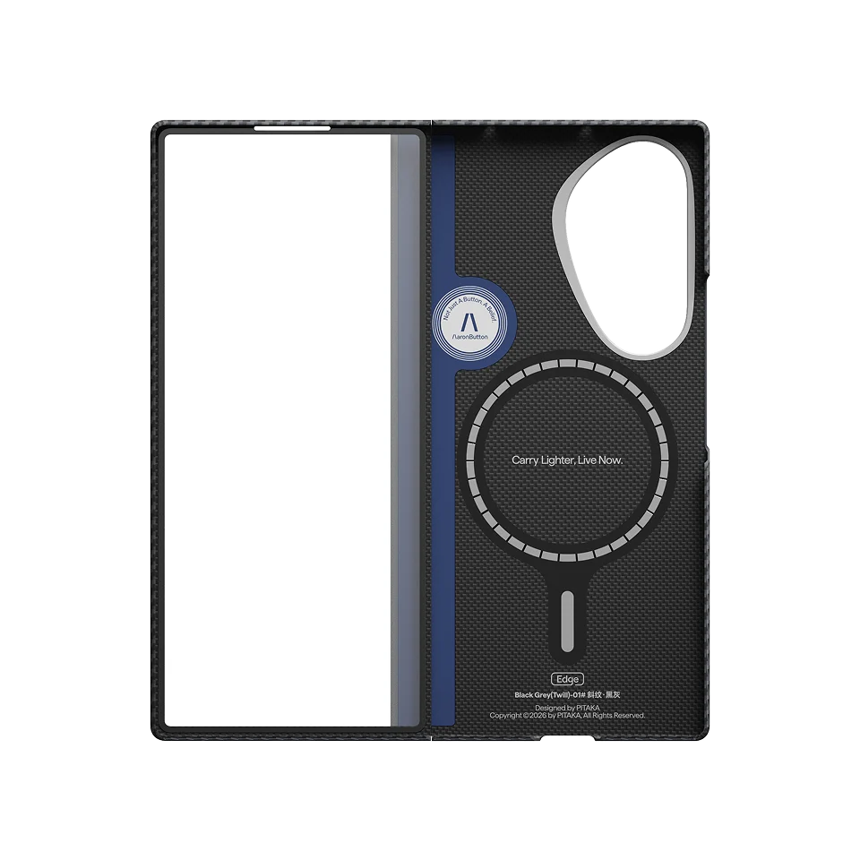 Edge Case for Samsung Galaxy Z Fold8 Ultra - 600D Black/Grey (Twill) (Aaron Button)