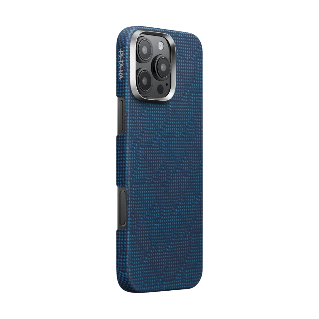 PTK Classic Monogram MagEZ Tactile Woven Case 5 for iPhone 16 Series - Blue