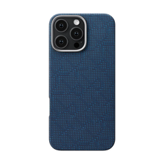 PTK Classic Monogram MagEZ Tactile Woven Case 5 for iPhone 16 Series - Blue