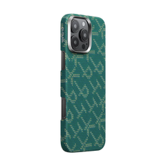 PTK Classic Monogram MagEZ Tactile Woven Case 5 for iPhone 16 Series - Green