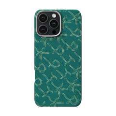 PTK Classic Monogram MagEZ Tactile Woven Case 5 for iPhone 16 Series - Green