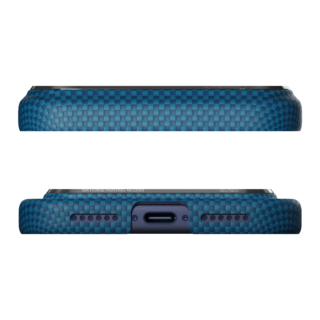 Ink Horse Painting - Edge Case for iPhone 17 Series - Azure Green (PitaTap™)