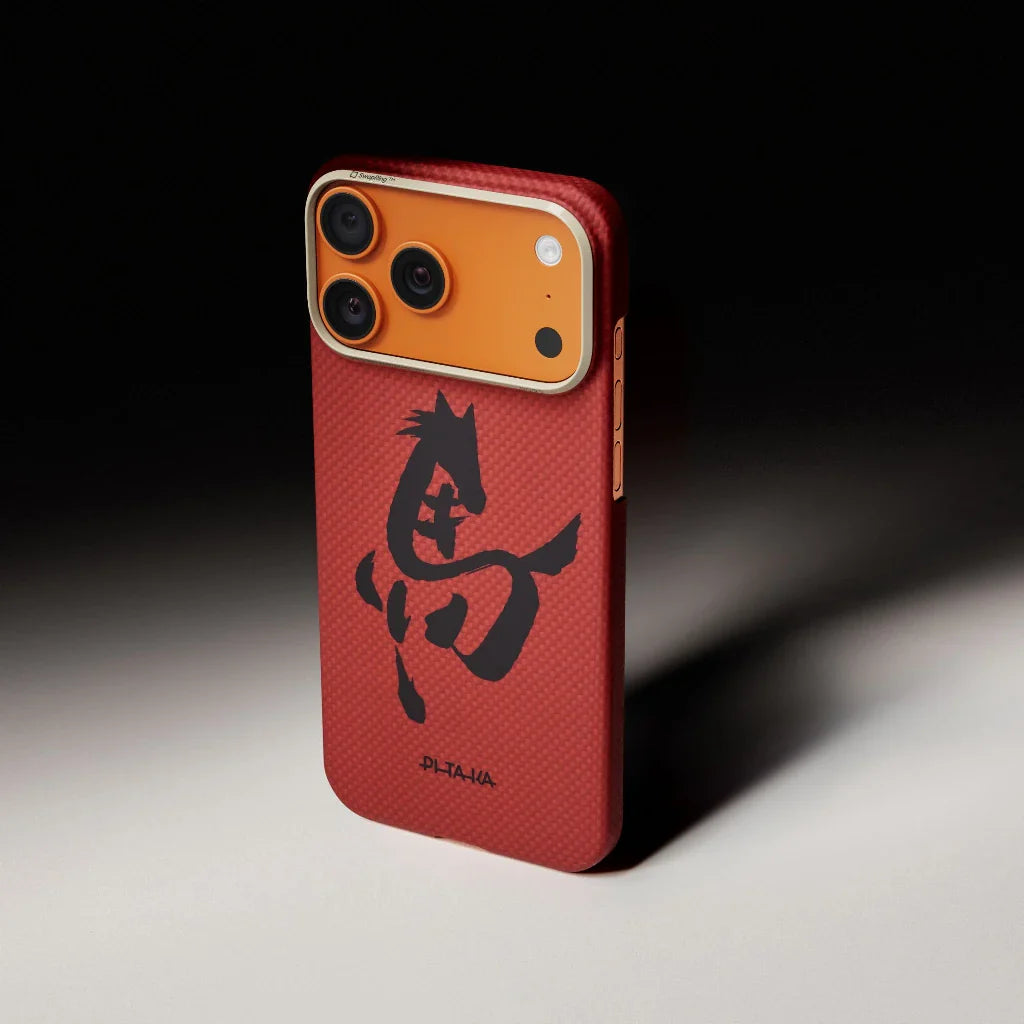 Ink Horse Painting - Edge Case for iPhone 17 Series - Cinnabar (PitaTap™)