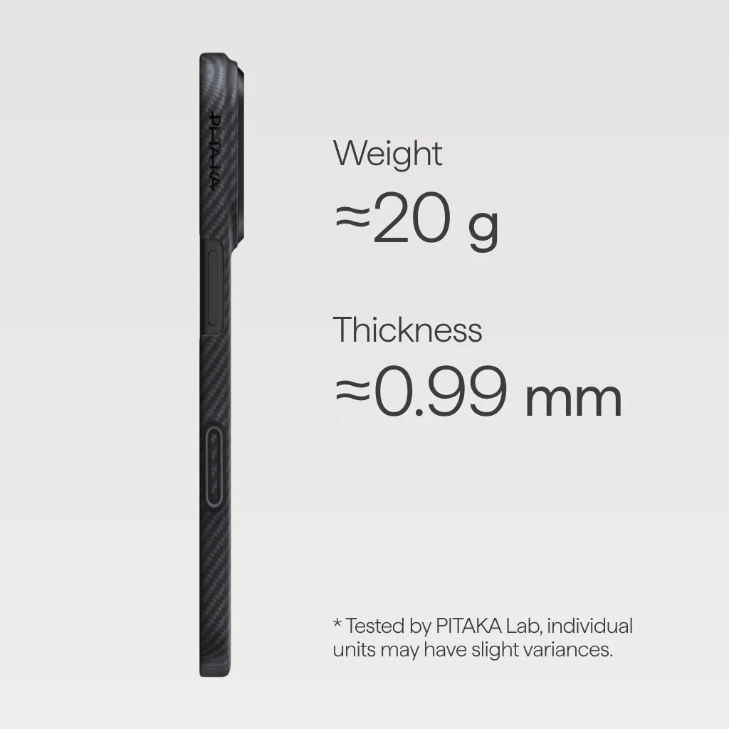 iPhone 17 Series Ultra Slim Case 600D Black/Grey (Twill) (PitaTap™)