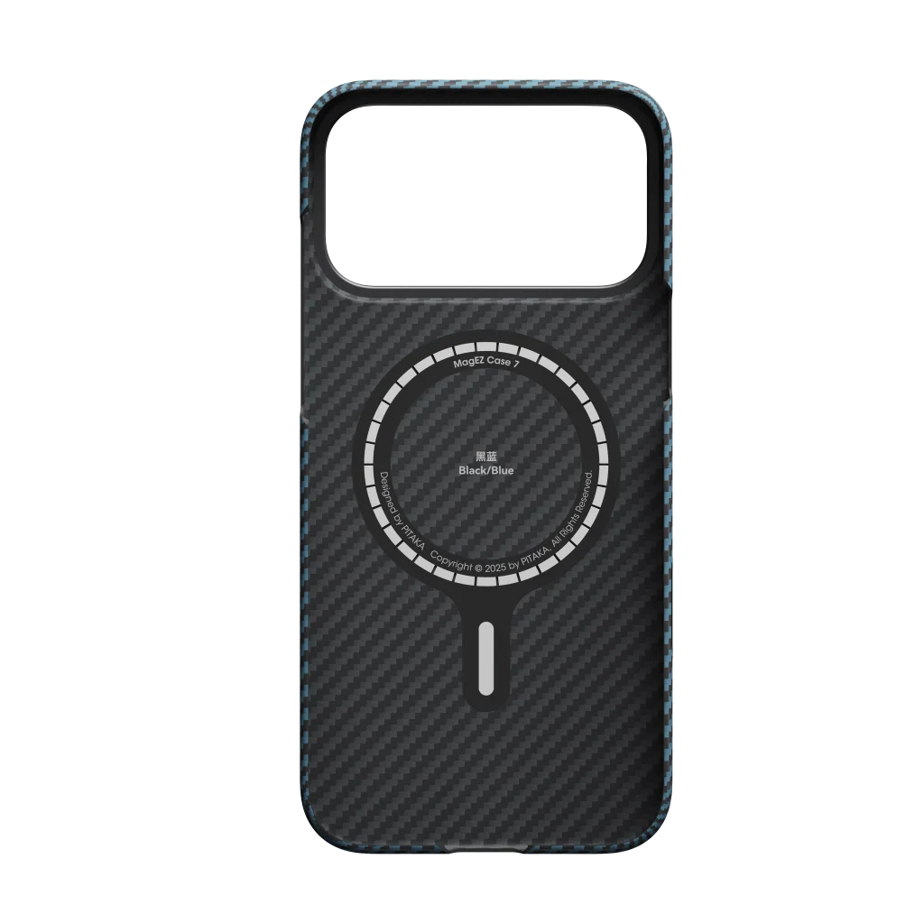 iPhone 17 Series Ultra Slim Case 1500D Black/Blue (Twill) (PitaTap™)
