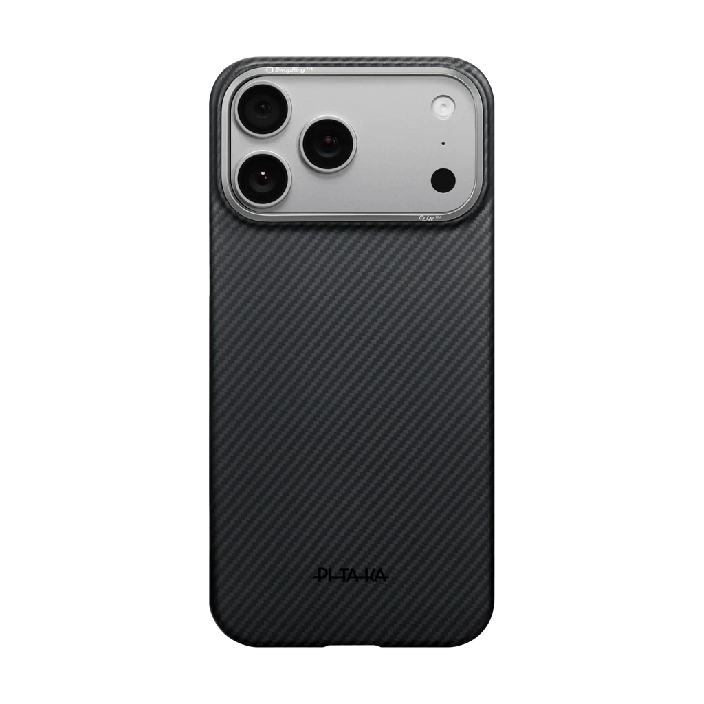 iPhone 17 Series Edge Case 600D Black/Grey (Twill) (PitaTap™)